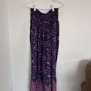 Natural Life Make a Move Wide-Leg Palazzo Pants Size M Purple Floral